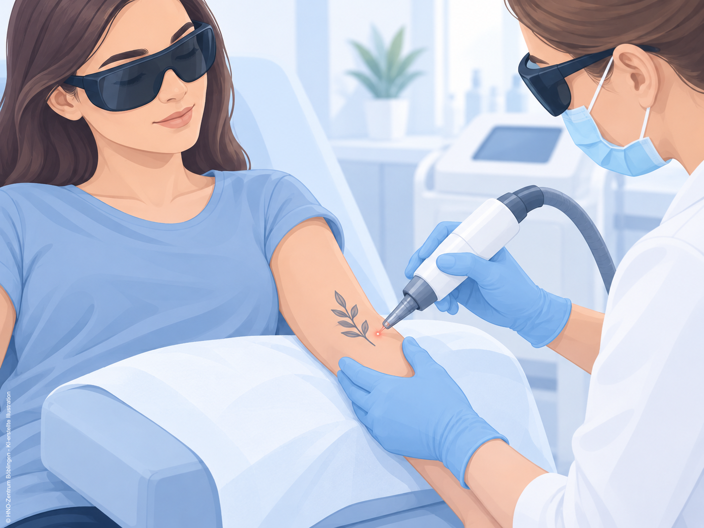 Illustration of laser tattoo removal